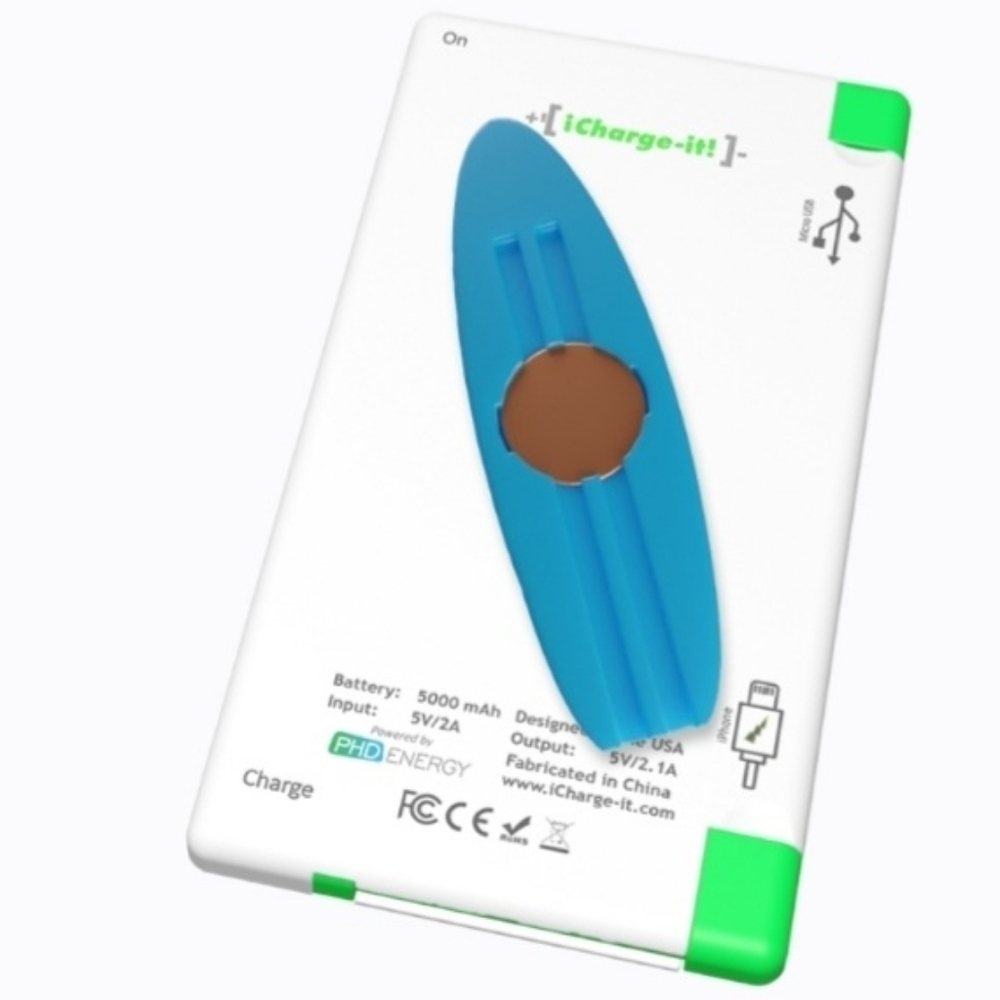 Power Bank, Surfboard Charm iPhone Android Cell / Tablet